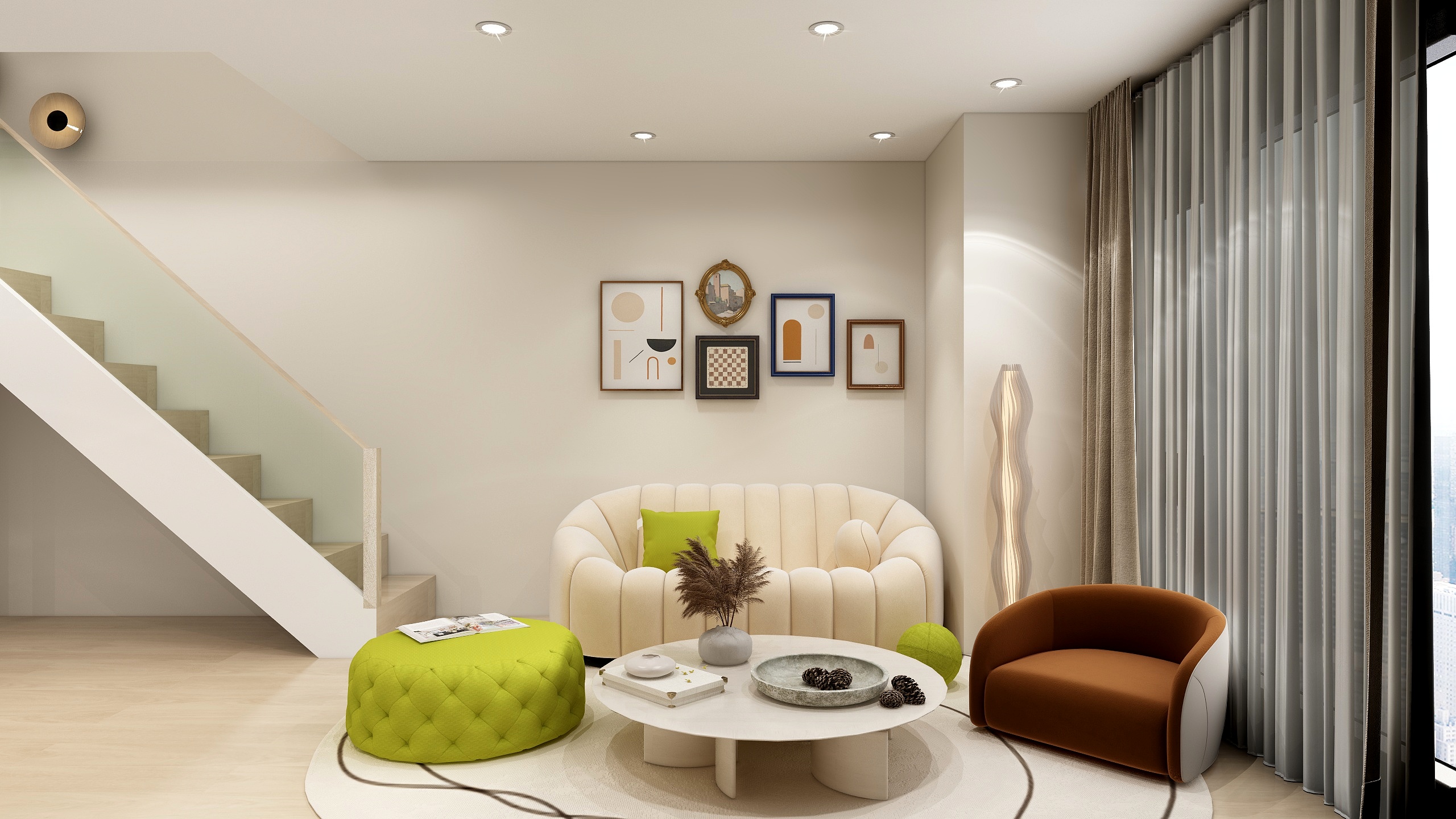 栖合设计-奶油风-装修设计方案