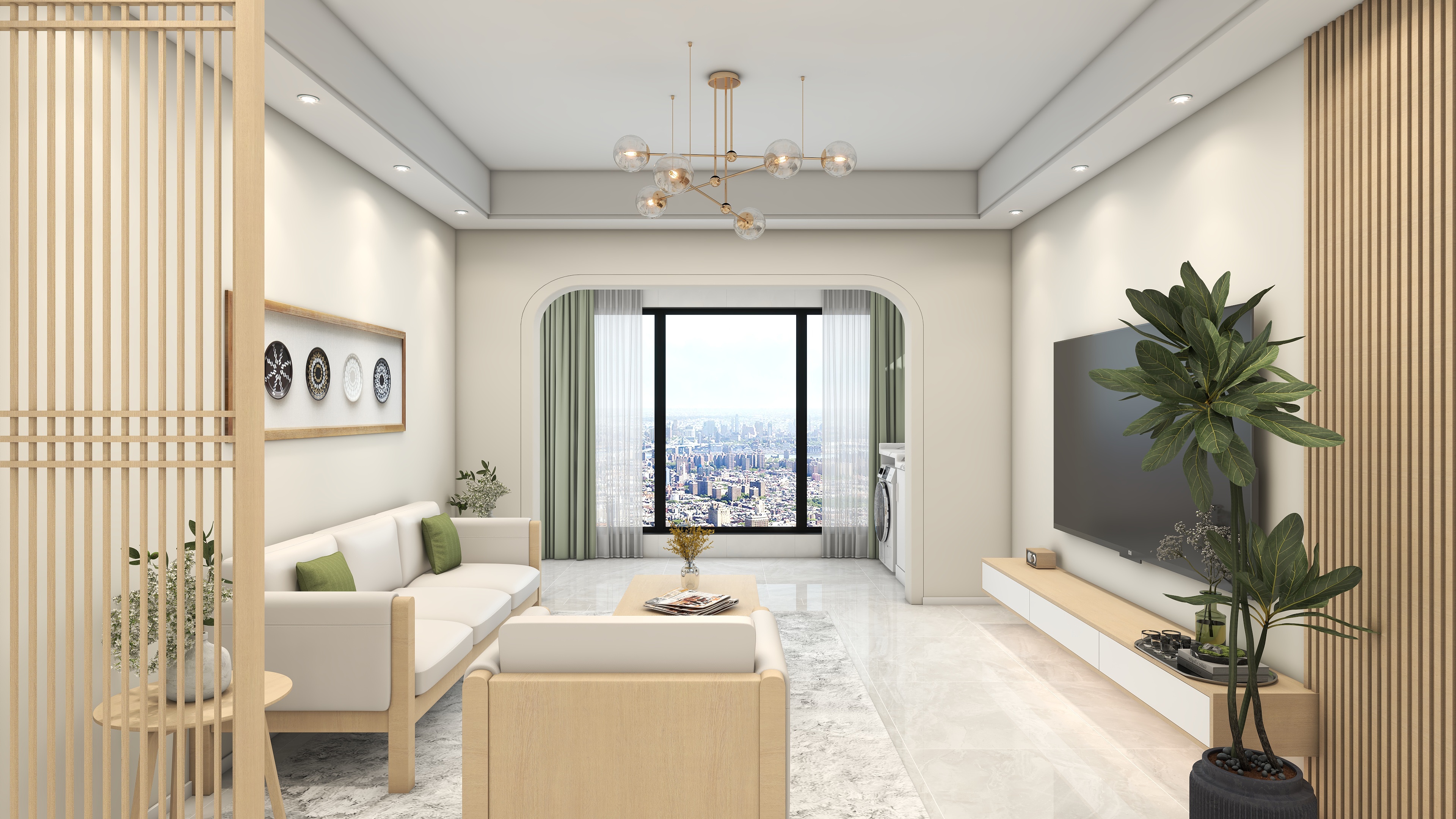 星空设计工作室design-110㎡日式原木3室装修效果图