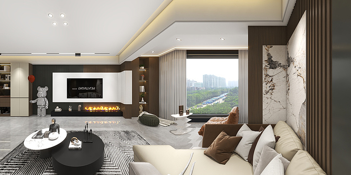 萧欢PCqk-中海·松湖林语-140户型-轻奢设计-装修设计方案