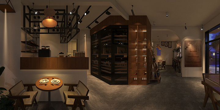 铂鑫设计师-华-私房菜效果图-装修设计方案