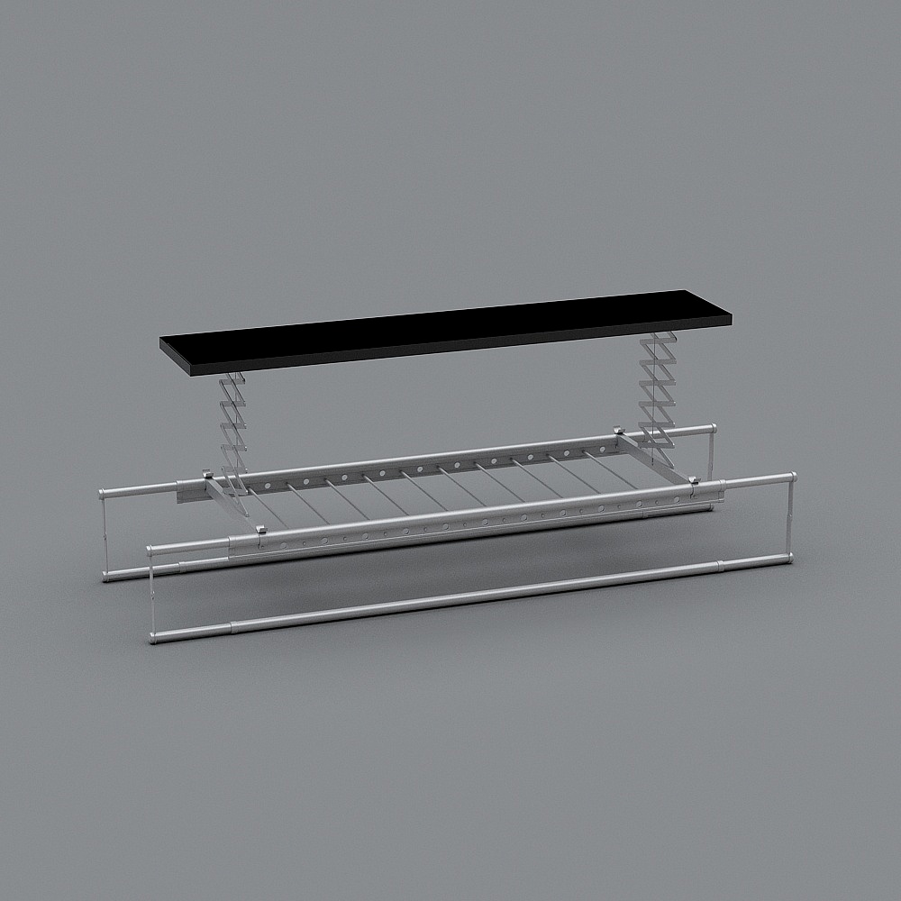 组合晾衣机-银3D模型