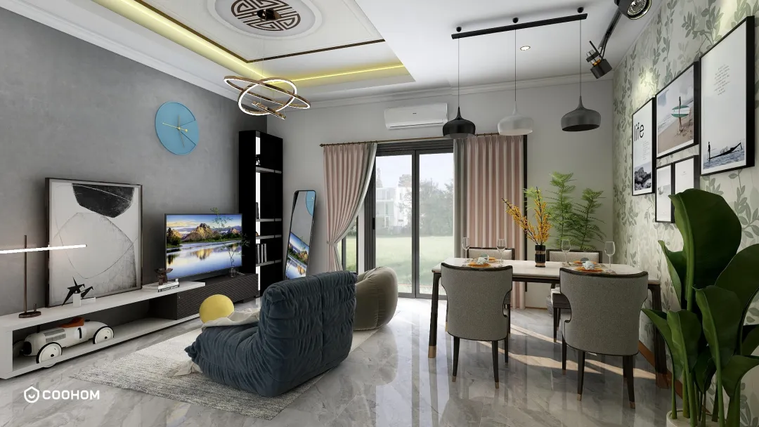 aj.yunior的装修设计方案:Living & Dining Room