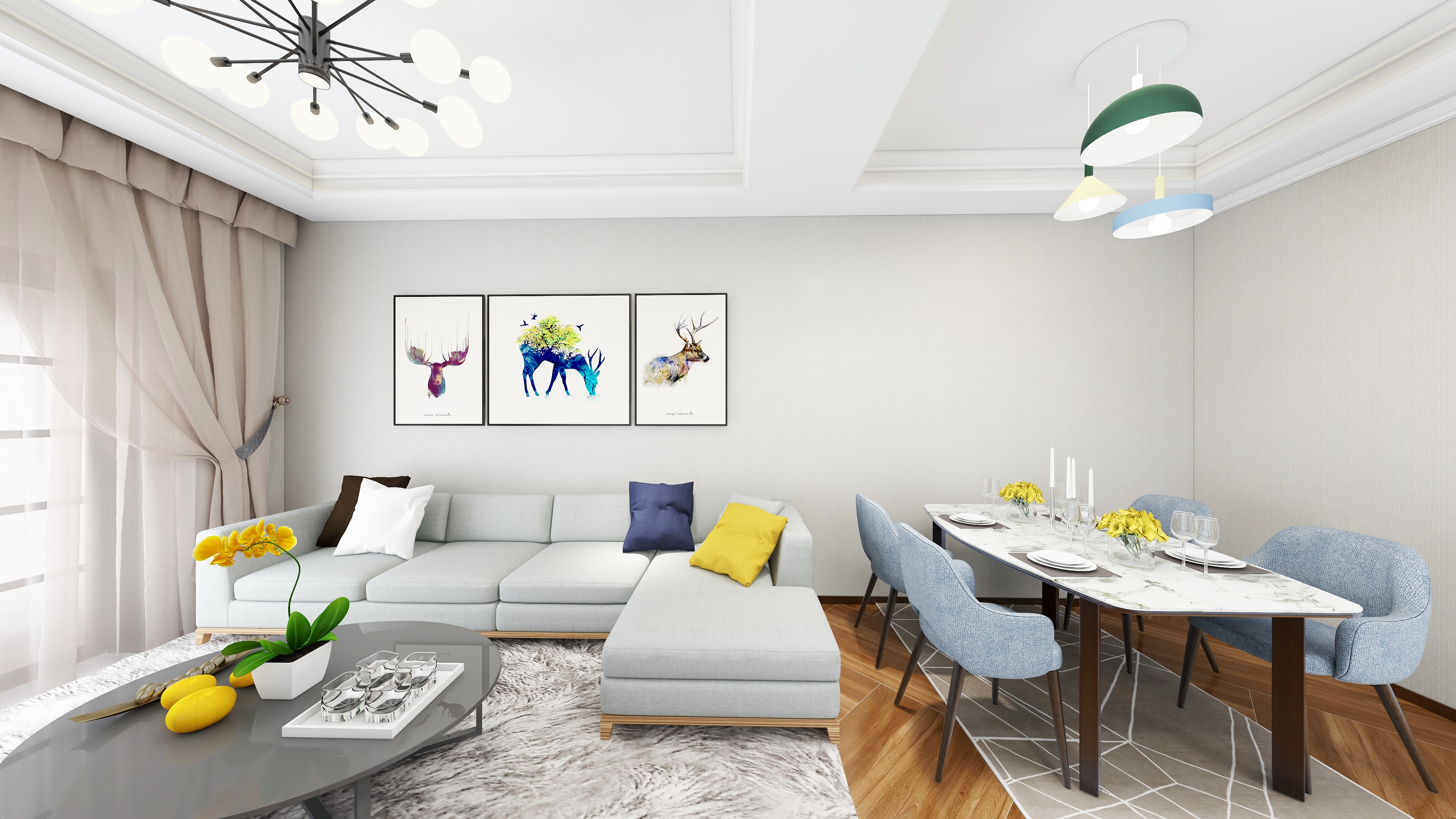 杨秉-海德公园81㎡3室装修效果图