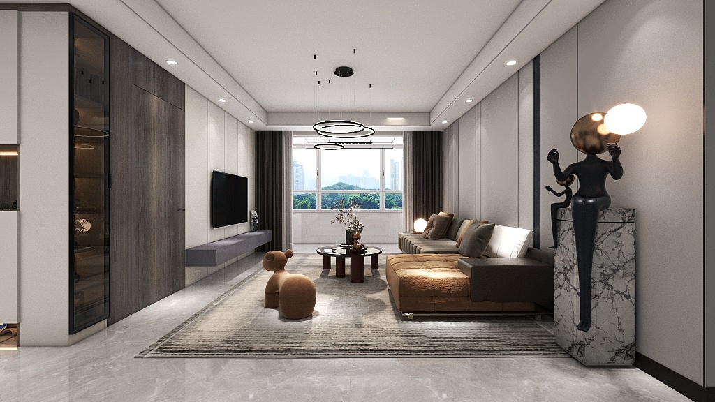 紫名居设计师刘涛-万润一号130平米意式极简首席设计师刘涛二版-装修设计方案