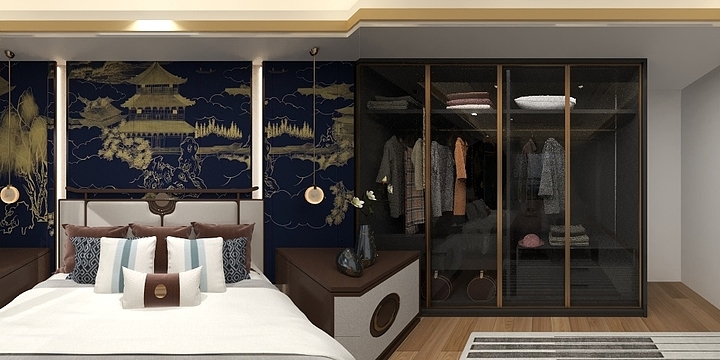 136****1364heIC-模板副本-主卧新中式背景墙-装修设计方案