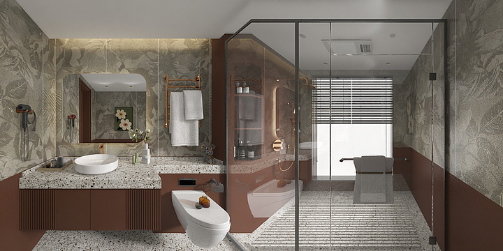 楠木工作室-美式卫生间-装修设计方案