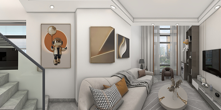 aLuzH-自建房-轻奢简约风--装修设计方案