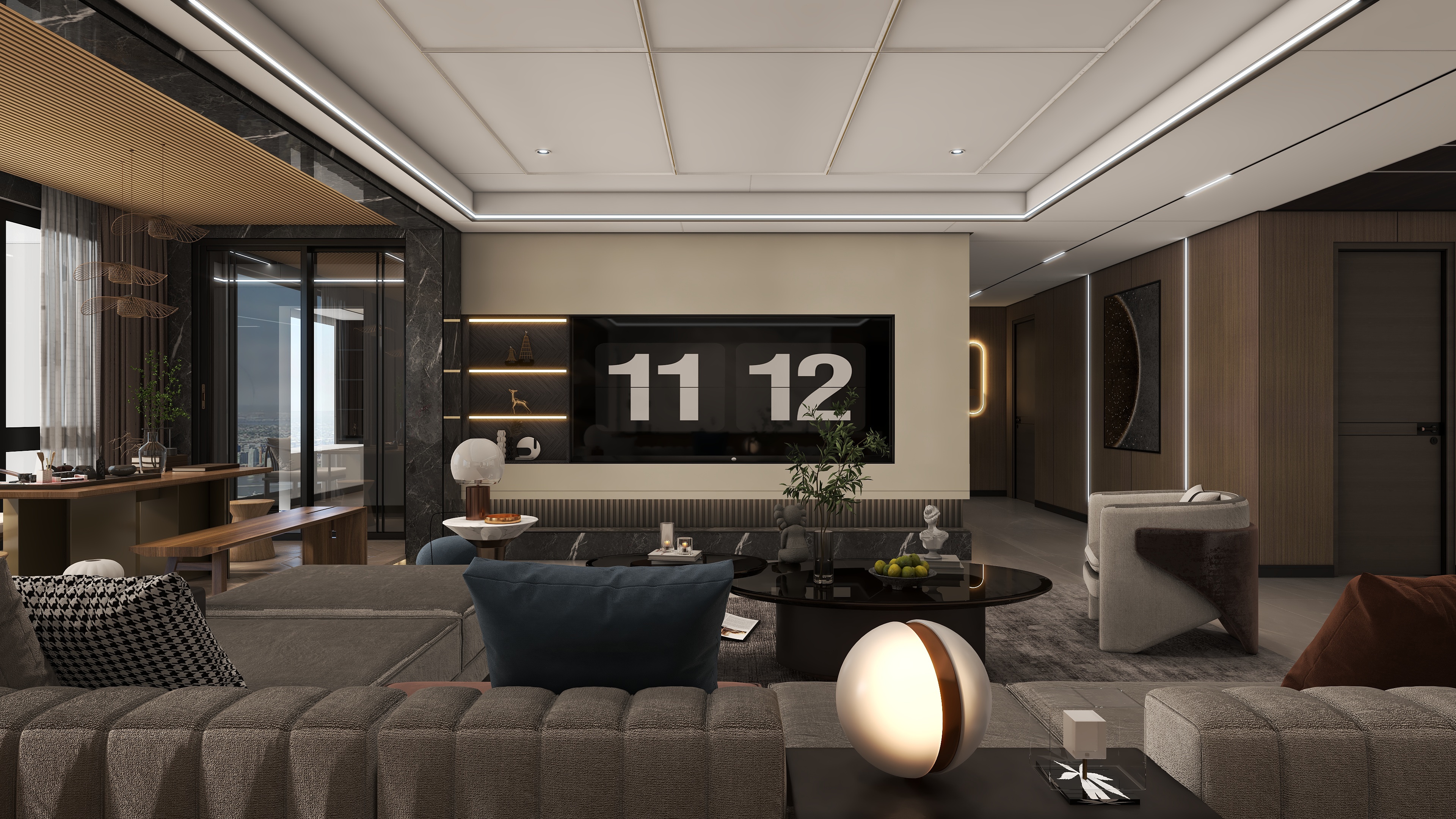 晋江法狮龙-200m²大平层轻奢简约风-装修设计方案