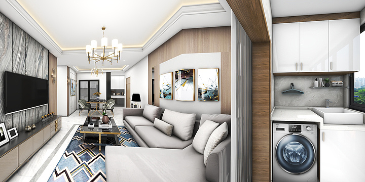 杨欣铭-美的万麓府现代一家人-装修设计方案