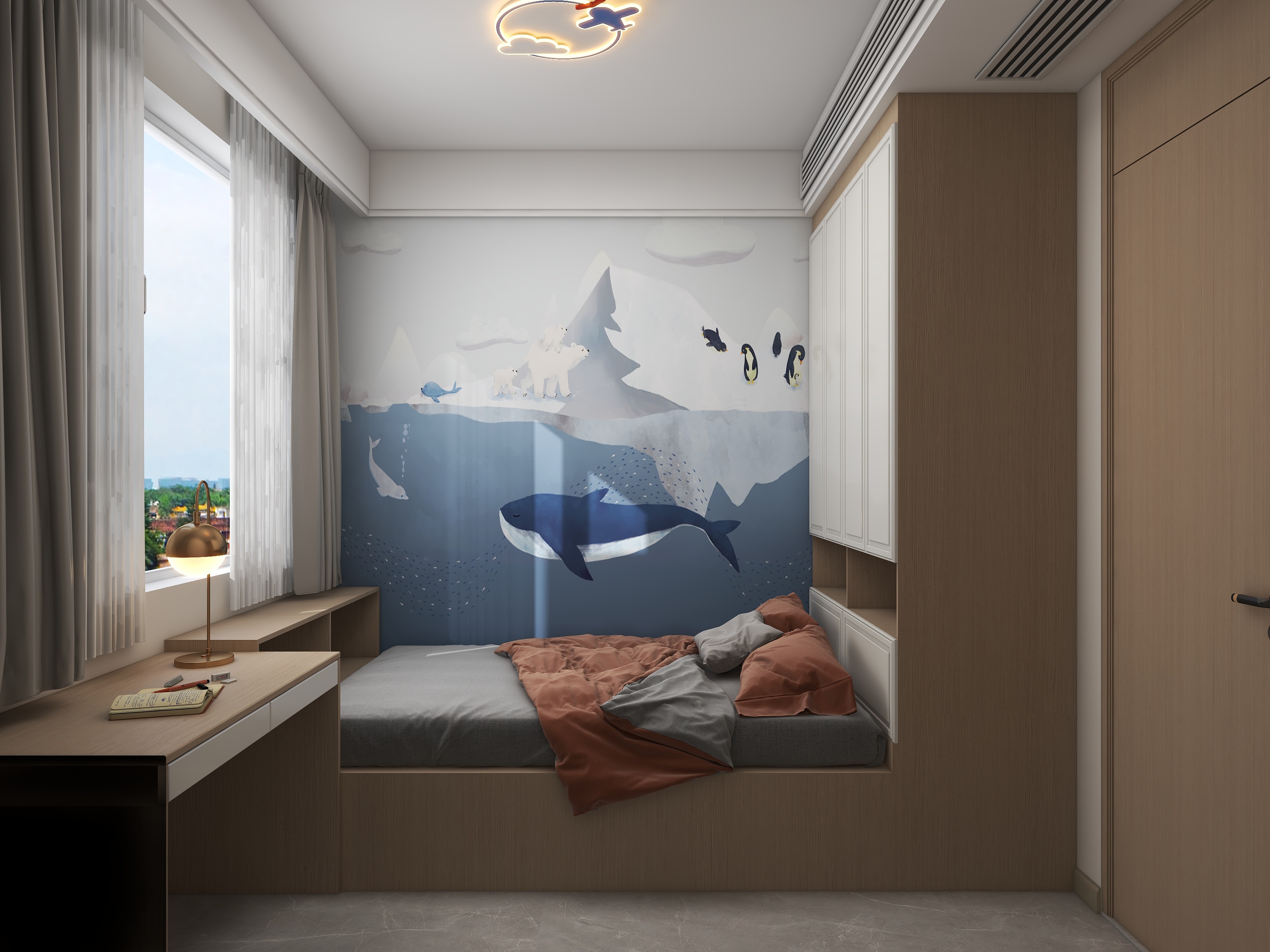 宋彦鸿室内空间设计-中铁琉森水岸129-四室带书房-装修设计方案