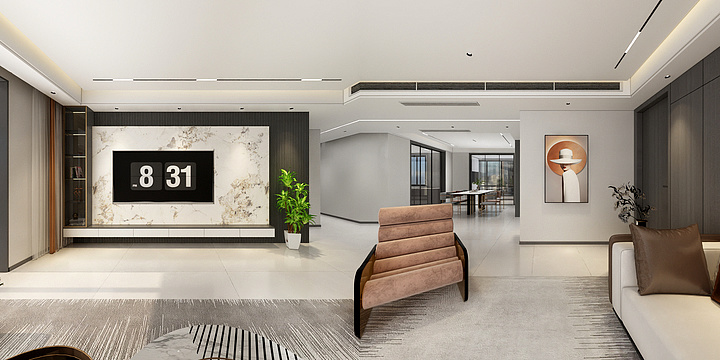 万家美装饰有限公司-正阳府现代轻奢风效果图-2-装修设计方案