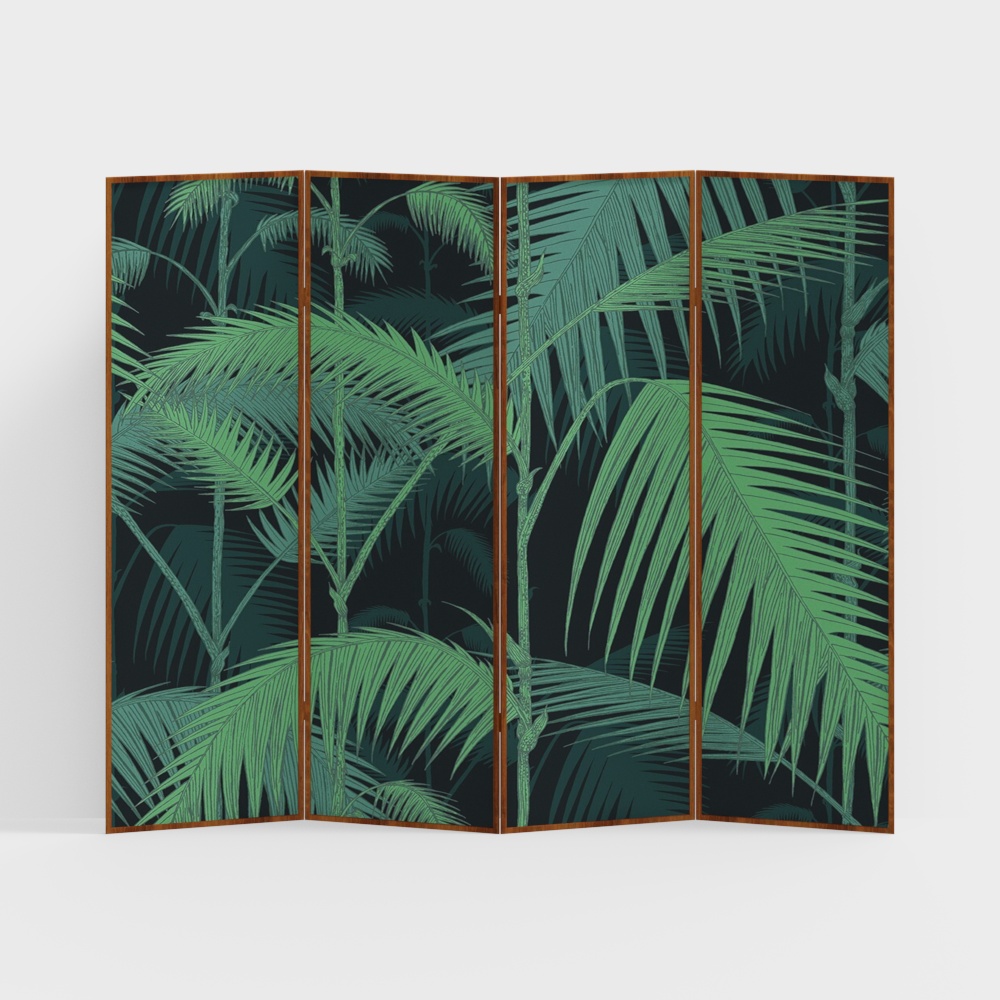植物背景屏风3D模型