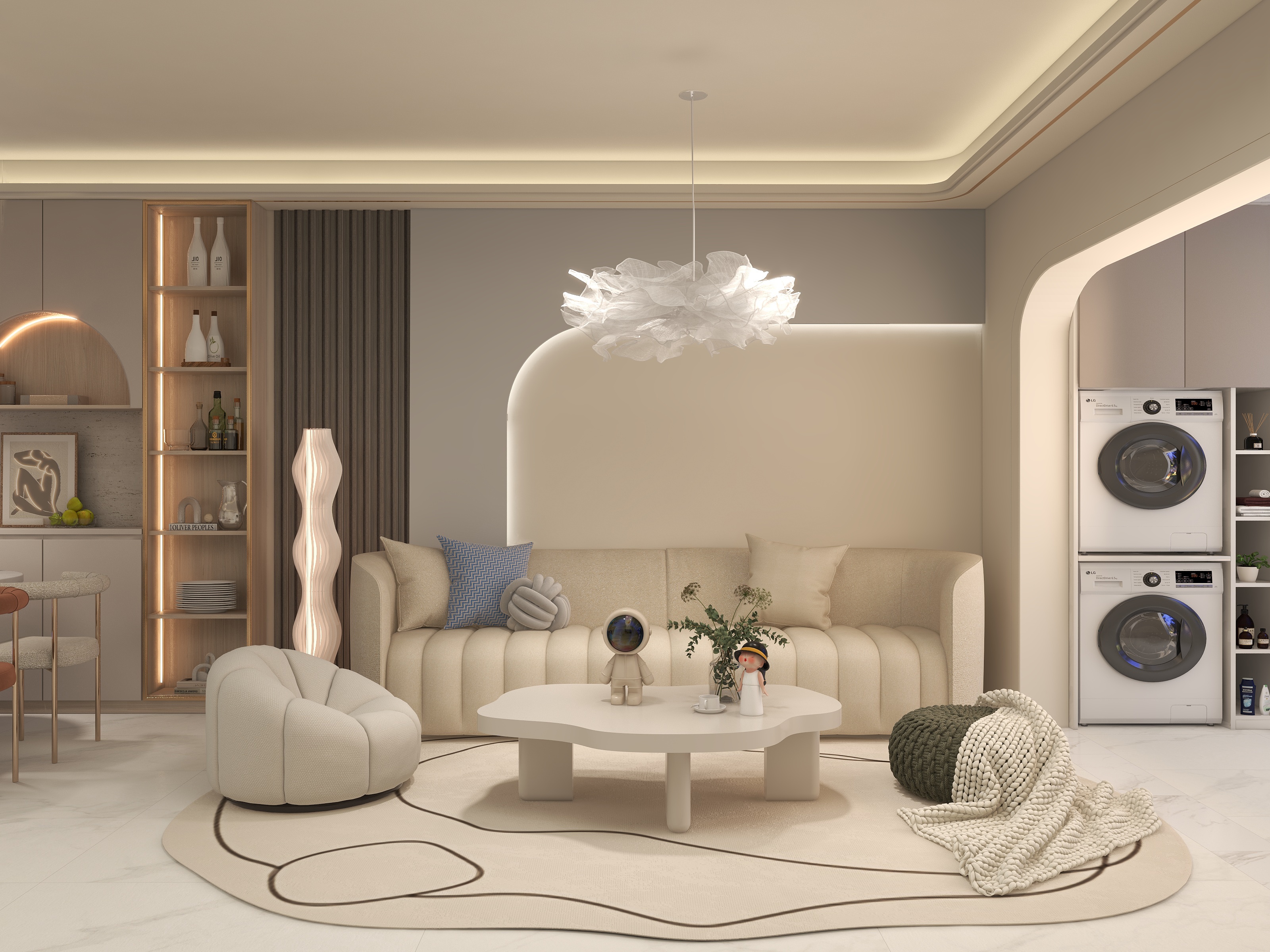 倚晨-保利东湾奶油52㎡-装修设计方案