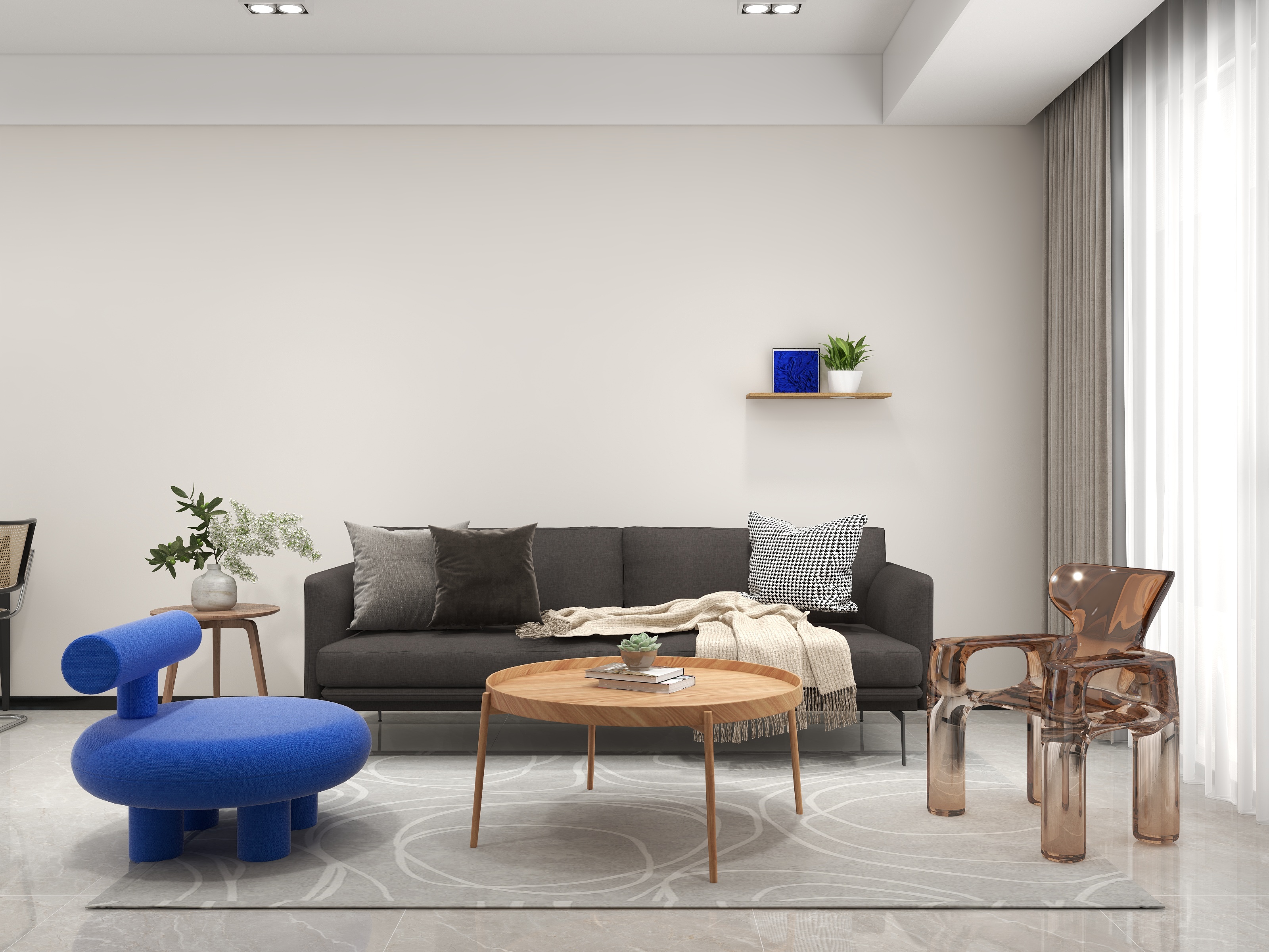 喵小姐Miss-89㎡两居室现代简约风格-装修设计方案