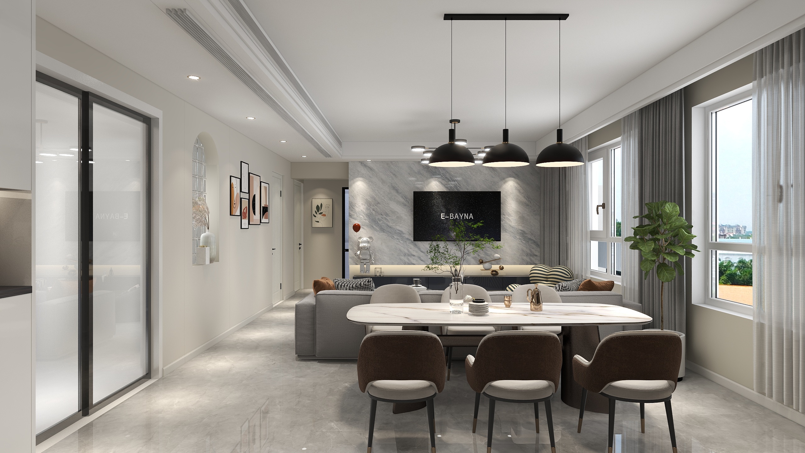 青松照明-115㎡4室-装修设计方案