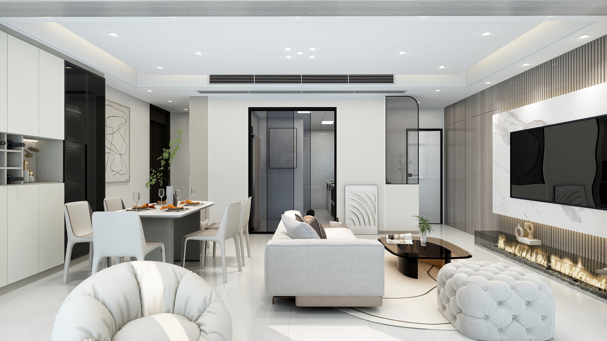 蔡佳树-赤水华府-现代侘寂风格83平两居室-装修设计方案