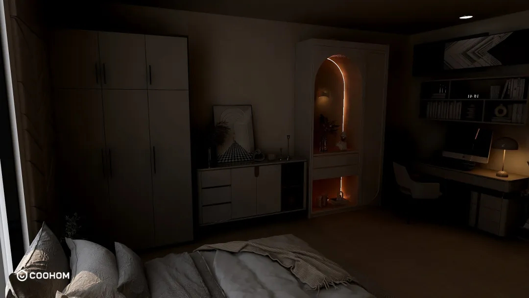 yp.alexis的装修设计方案:Aesthetic vibe Beige theme *Dark Bedroom (Daytime)