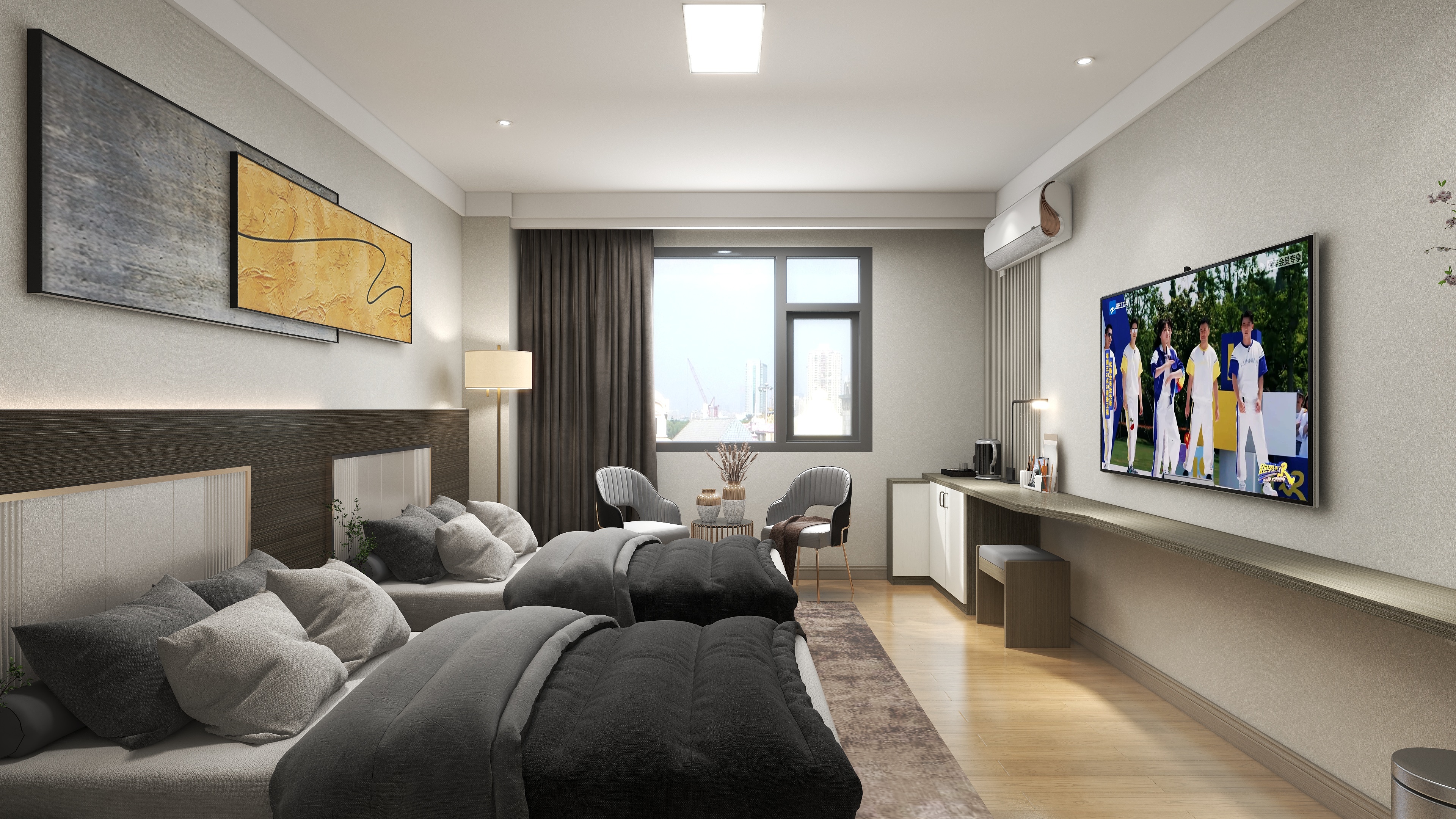 陇县乐居装饰-快捷酒店标间-装修设计方案