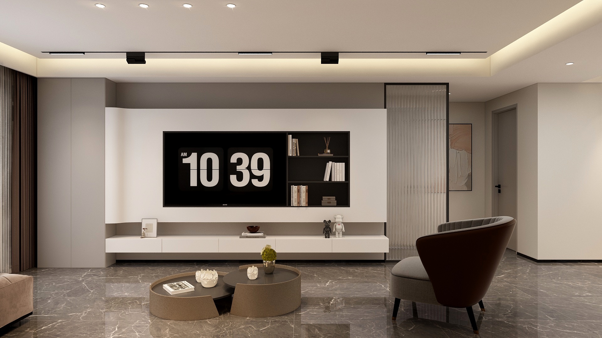 STARS星空设计-天保金海岸明珠湾现代简约107㎡3室装修效果图