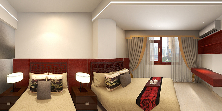 荷莲小叶室内设计-法华寺庙-装修设计方案