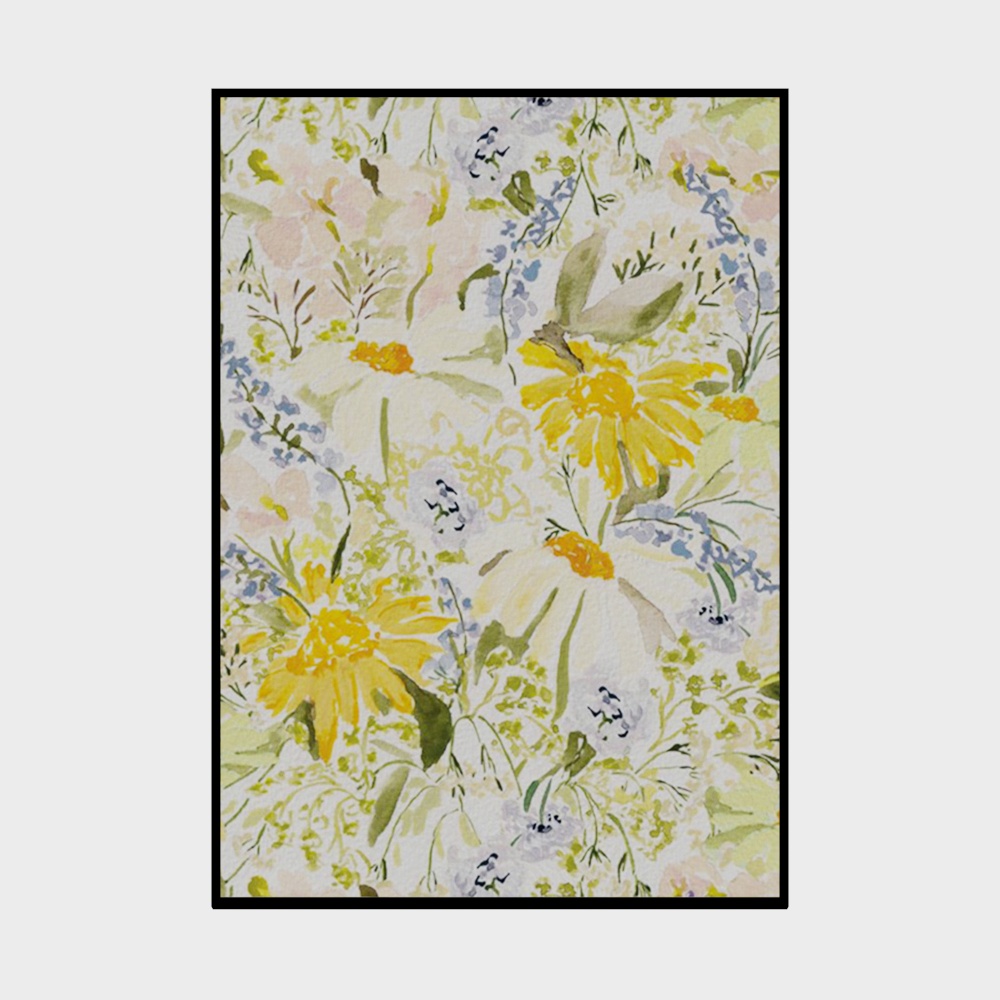 艾尔兰装饰画-现代花卉微喷或加手绘装饰画竖版单幅花朵花枝清新油画小碎花绿植叶子水墨卧室床头客厅餐厅挂画茶室接待厅瑜珈馆美容馆绘画馆温馨优雅装饰画