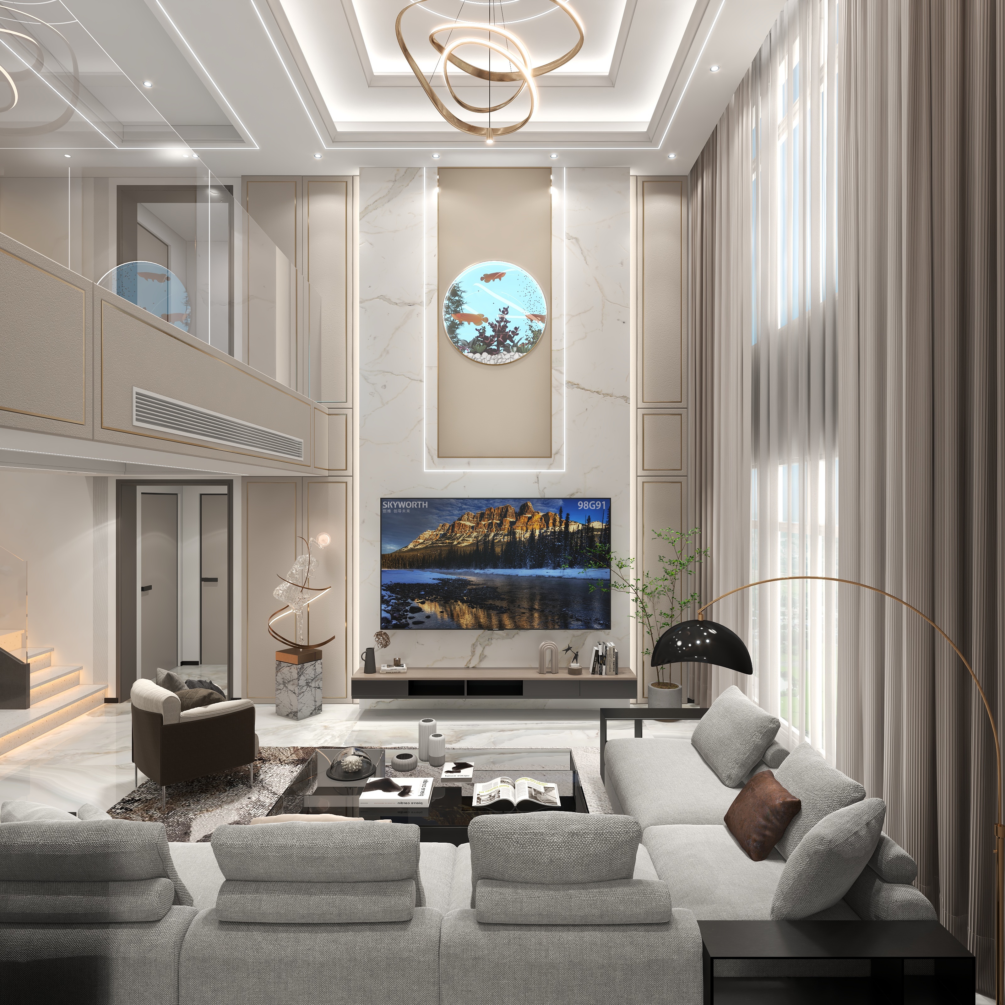 设计师邓杰-万山华府179㎡4室装修效果图