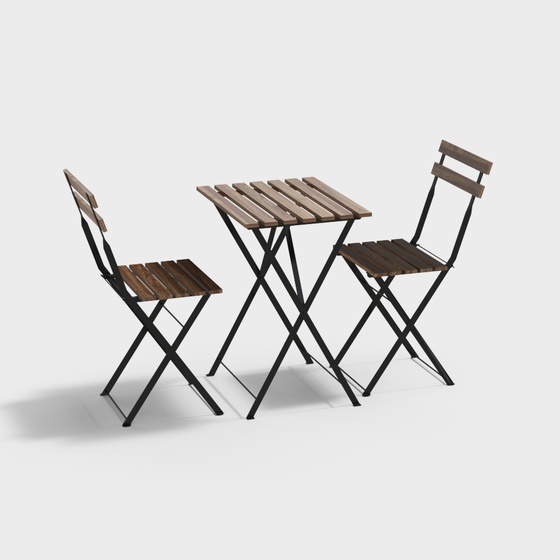 Folding table and chair combination