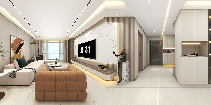 酷家乐HFxPS-839-阿仁装饰-肇源县西海四期130-装修设计方案