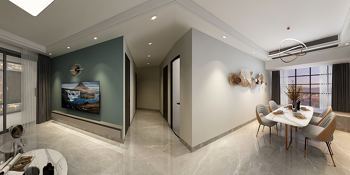 深圳市建海装饰设计工程有限公司-尖岗山臺号117平方2栋01户型有主灯-装修设计方案