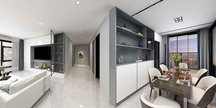 深圳市建海装饰设计工程有限公司-尖岗山8A(1801)150平方方案二-装修设计方案