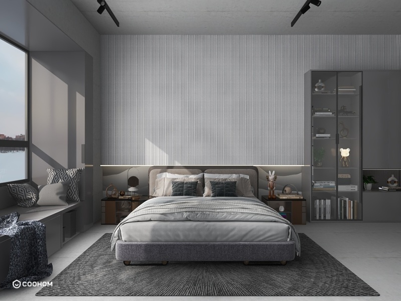 Modern Minimalist Grey Bedroom Design