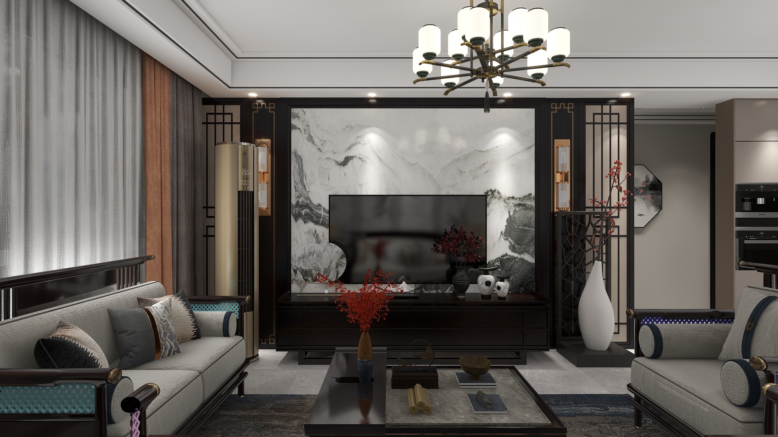 设计师玉京子-老人的新中式养老房装修效果图