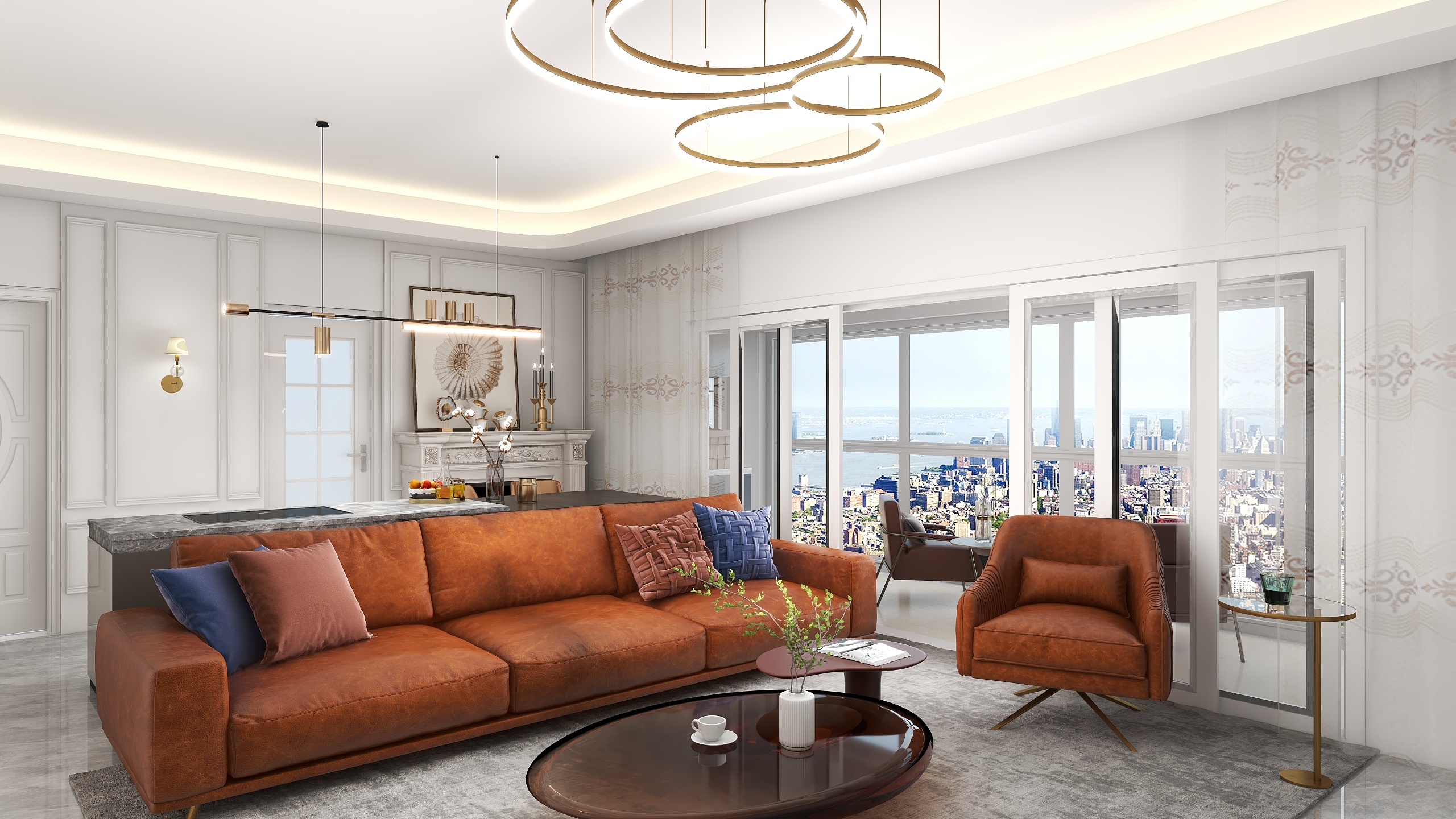 l1527-125㎡3室装修效果图