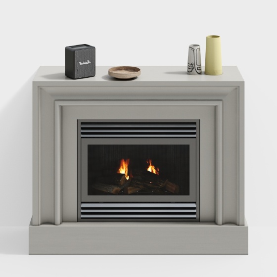 Modern Fireplaces,Fireplace,Gray+Black