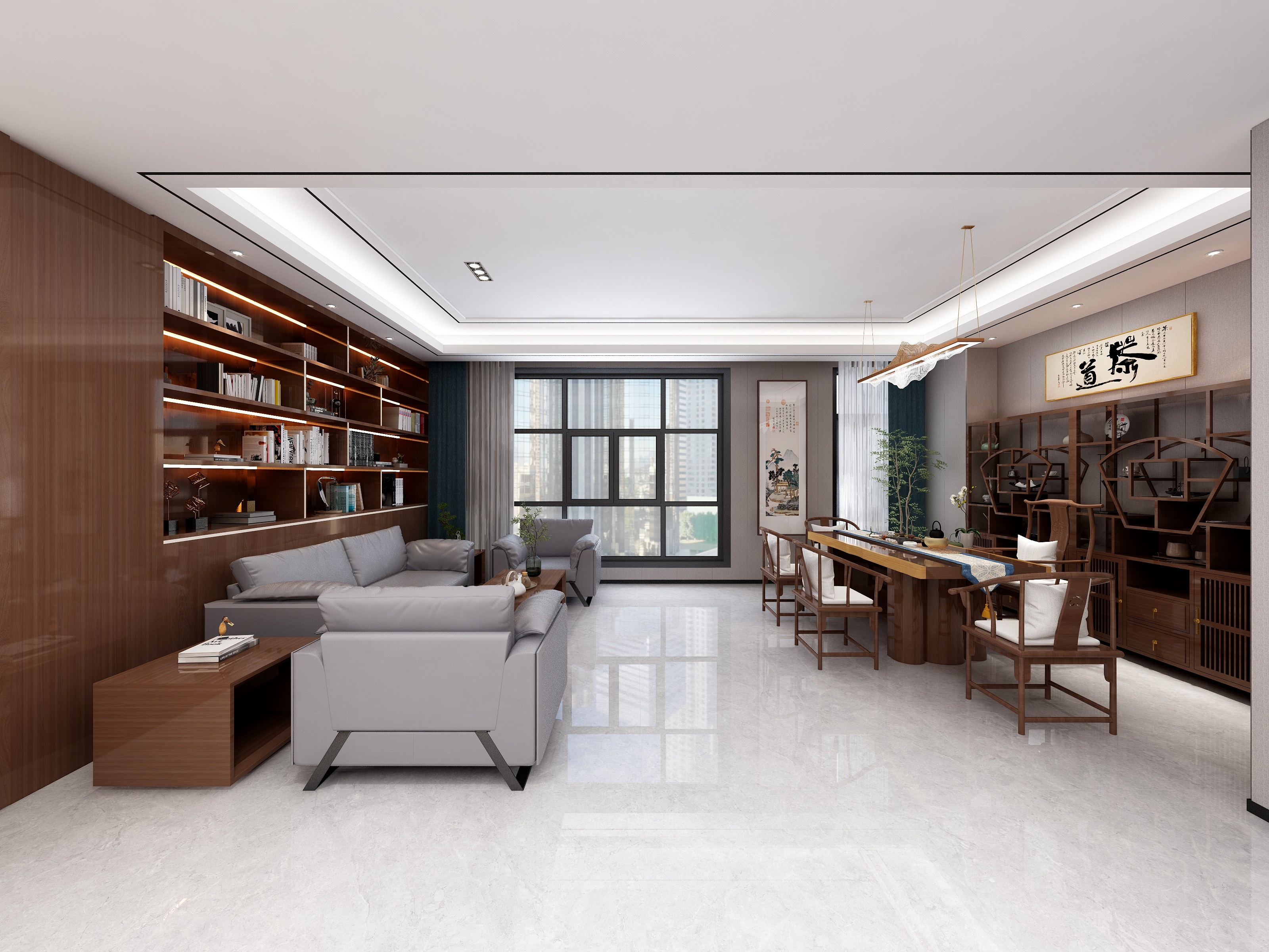 jiang丽-董事长办公室茶室-装修设计方案