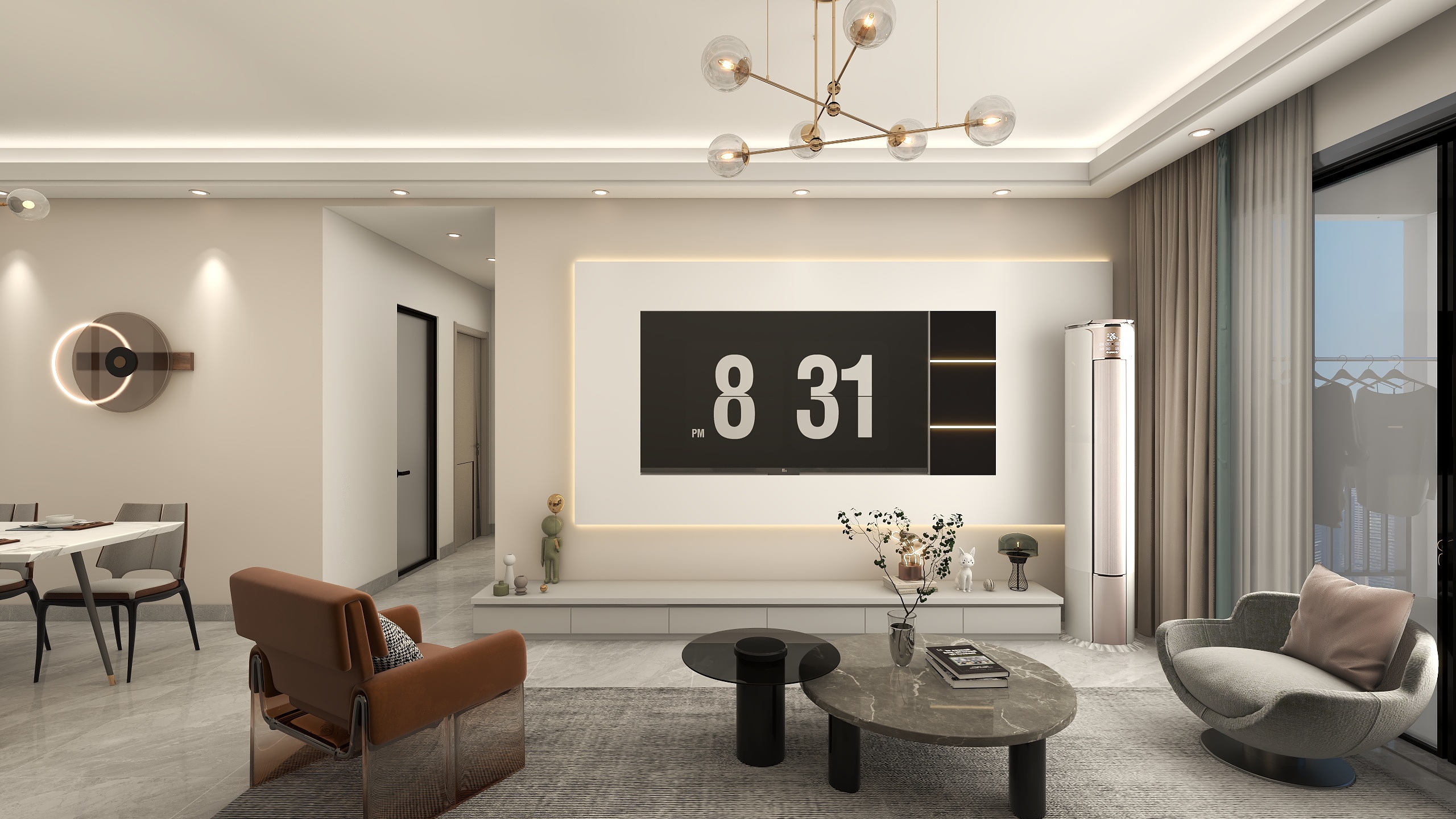 设计一一一一一一一kk-中山现代暖色系99㎡3室-装修设计方案