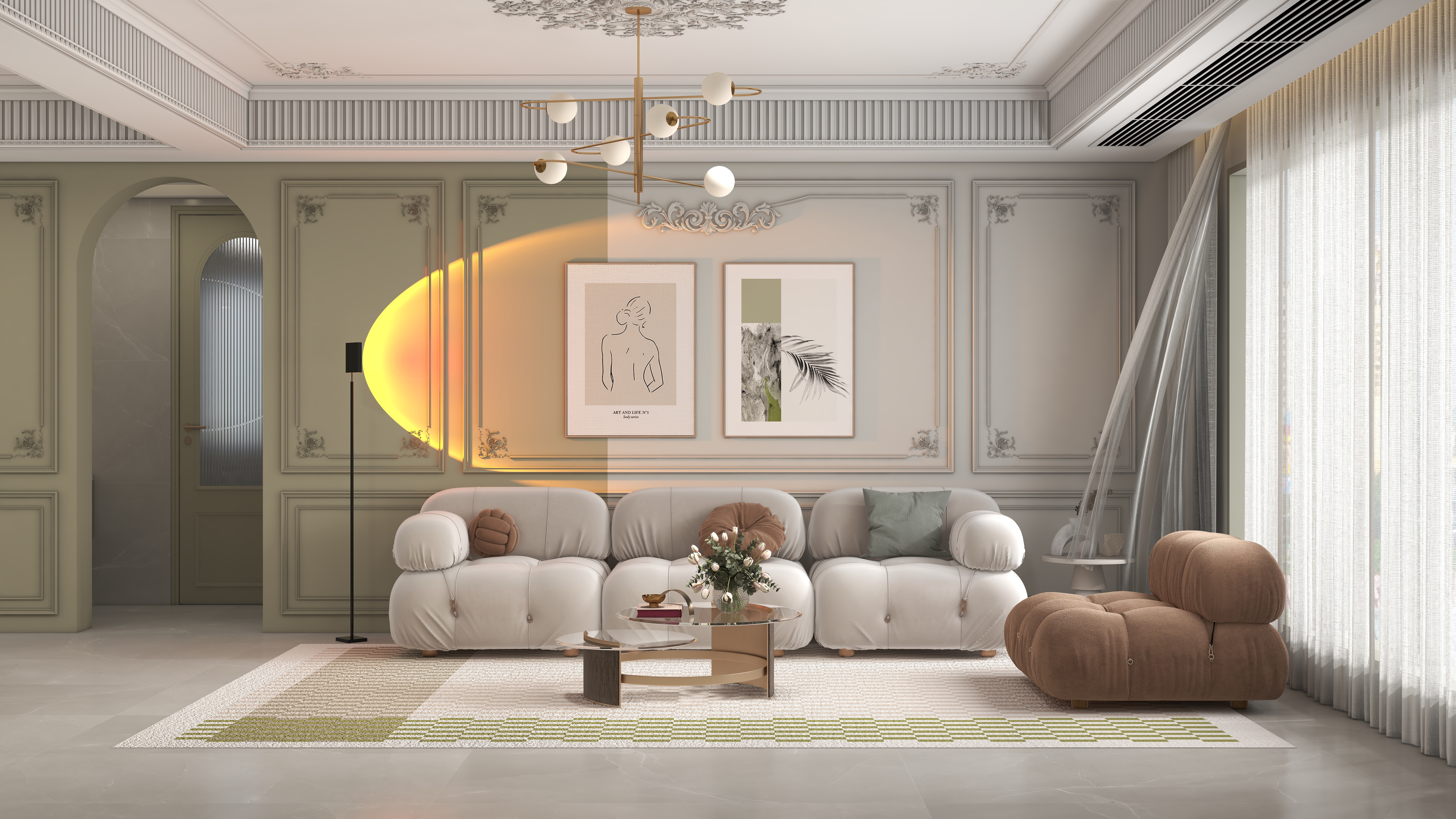 设计师.王康-Silktouch丨法式奶油风丨小鲁-副本-装修设计方案