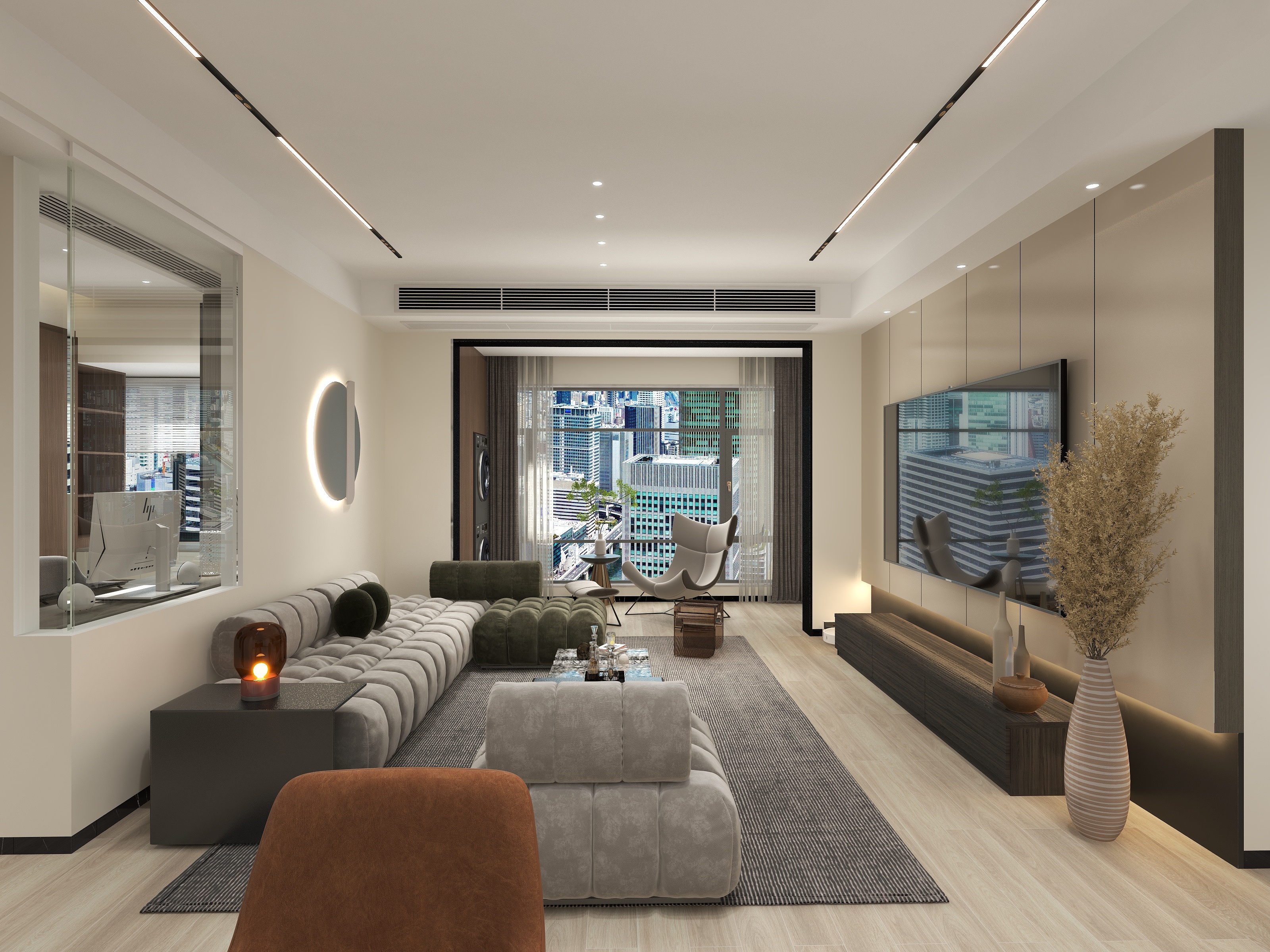 WindyHILL.-中澳春城117㎡3室-奶油侘寂风装修效果图