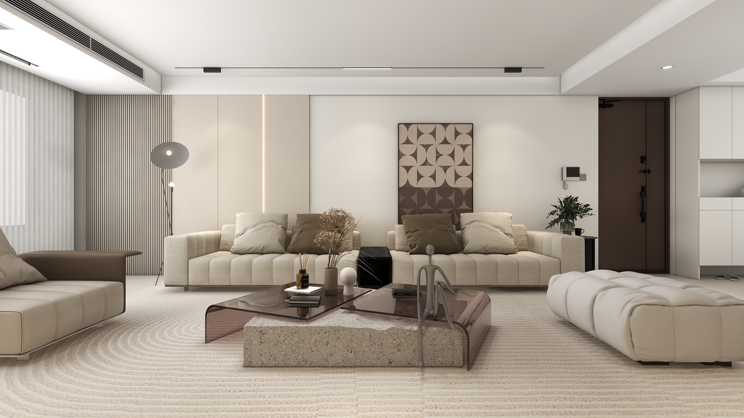 白云朵的味道-现代极简137㎡4室装修效果图