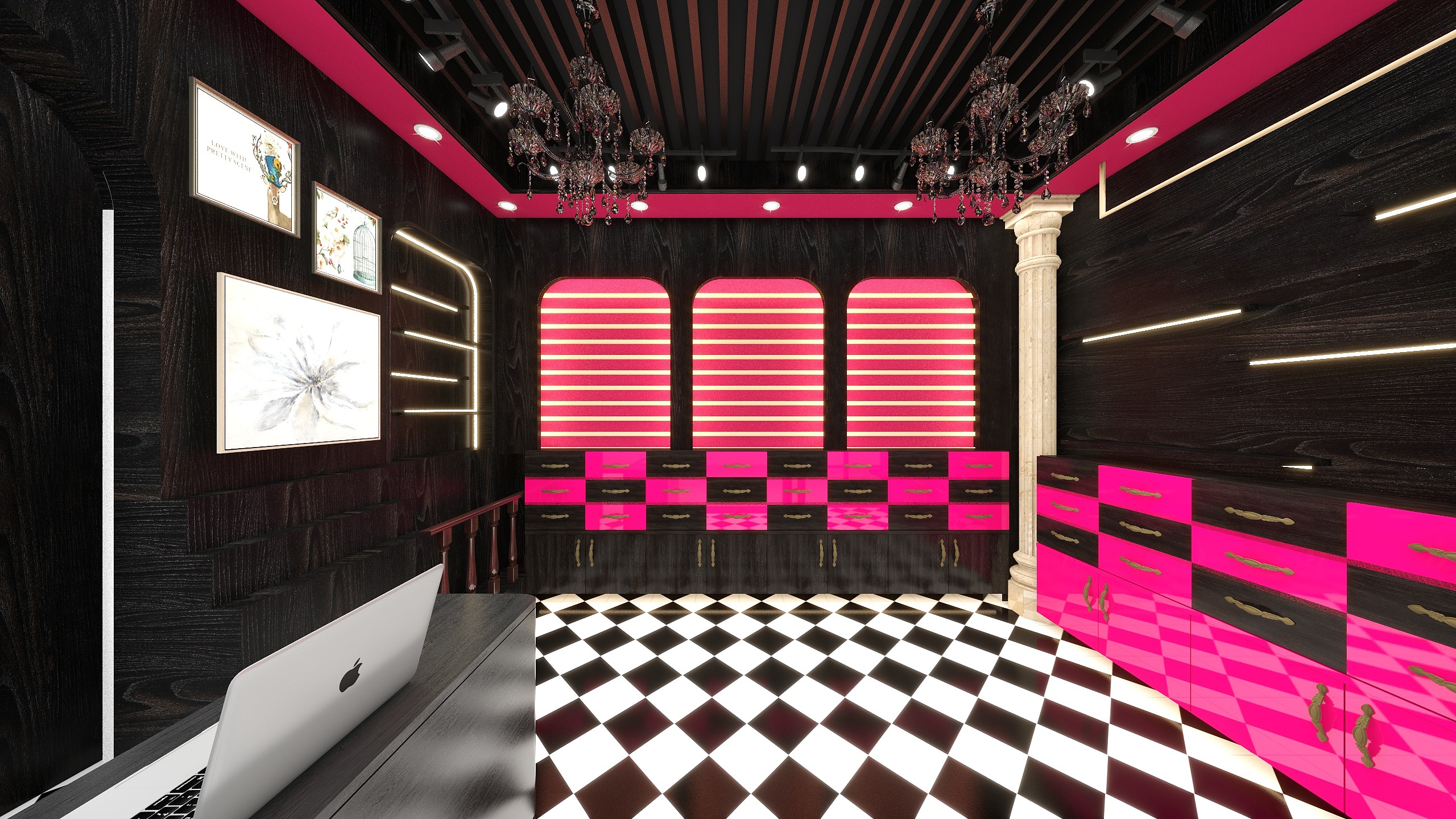 芷云若晴-东扩法式-2023  绿白的 洛可可-装修设计方案