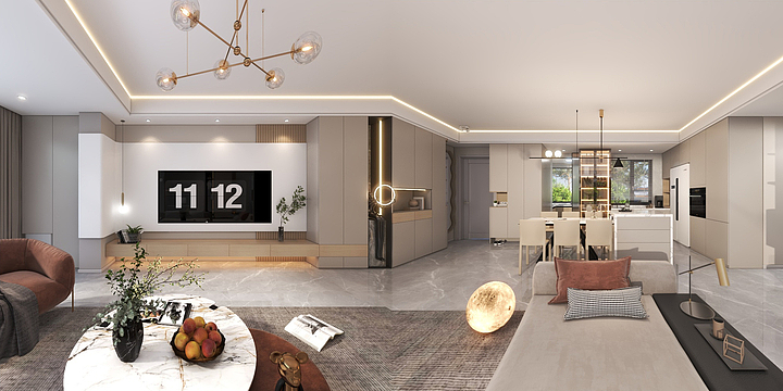 今晚不熬Wcbr-简约 - 华发中东和平首府140㎡（三室）-装修设计方案