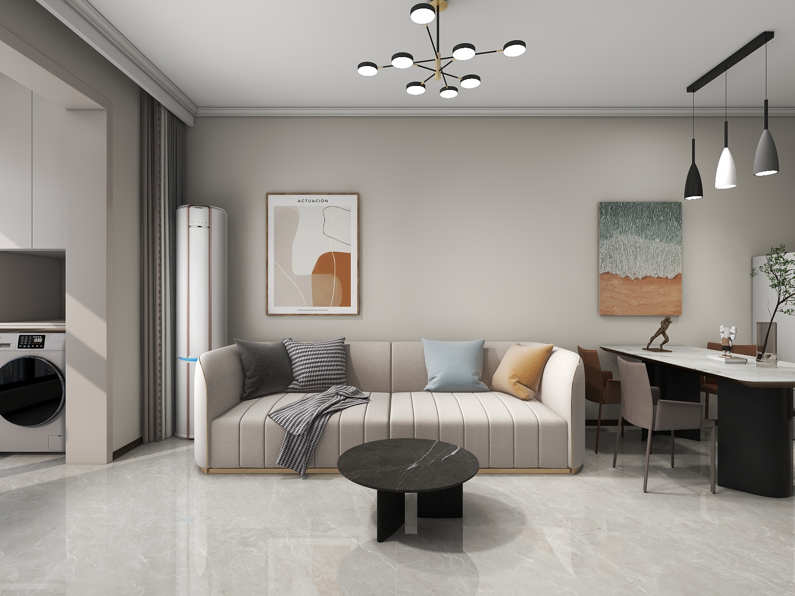 吴爽-现代简约风格两室设计装修效果图