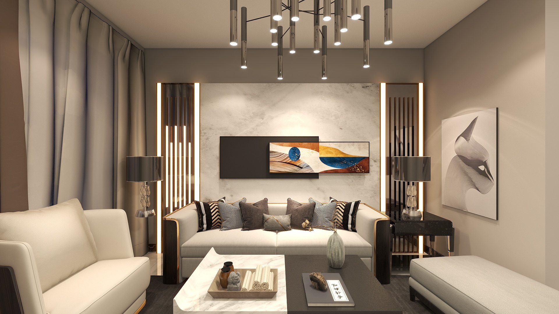 涛浪惊岸-万科现代简约88㎡3室-装修设计方案