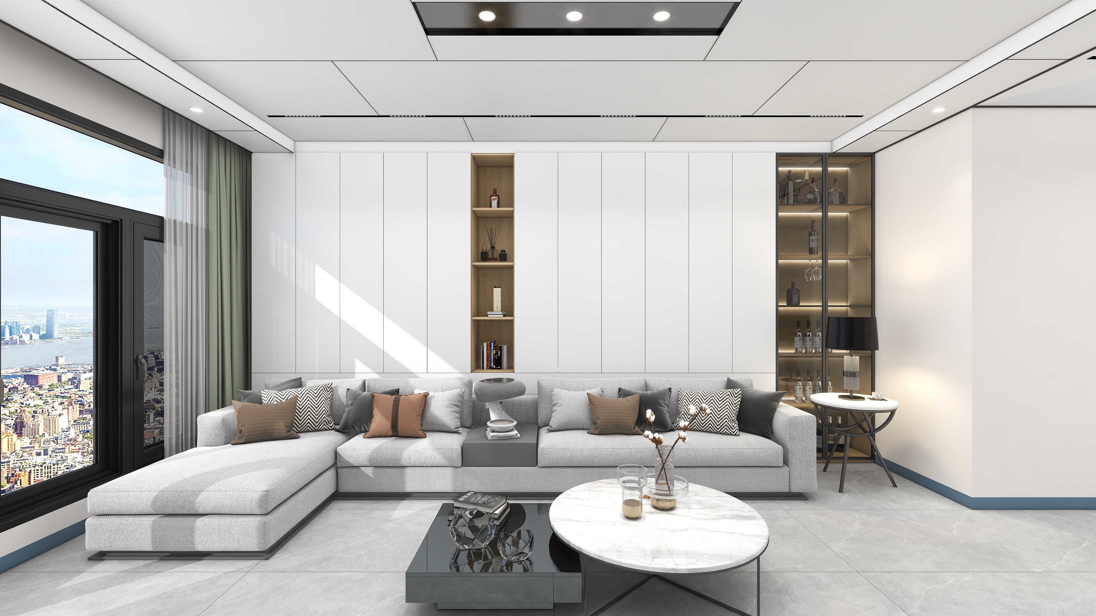 贵港宏宇陶瓷-现代集成吊小区71平-装修设计方案