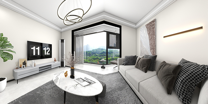 喜樂SY-现代黑白灰-装修设计方案