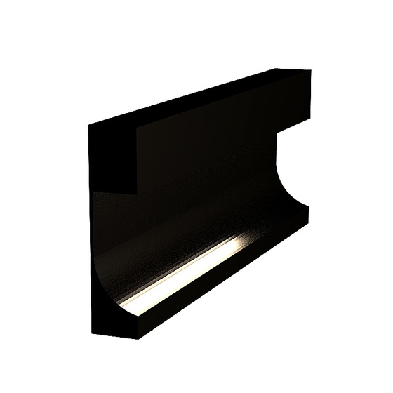 Lighted Baseboard 3D Model in Black Finish