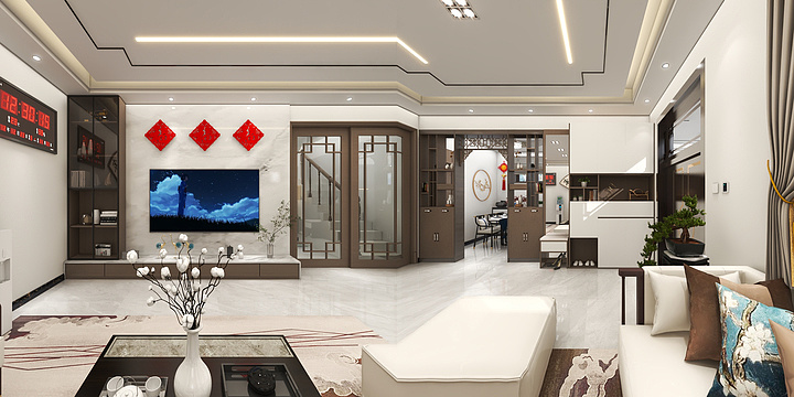 ZHI空间丁设计-丁家雅宅跃层---新中式---简欧-装修设计方案