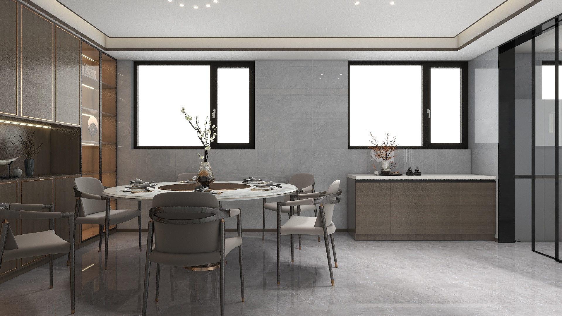 李青越-144方新中式风格一居室装修效果图