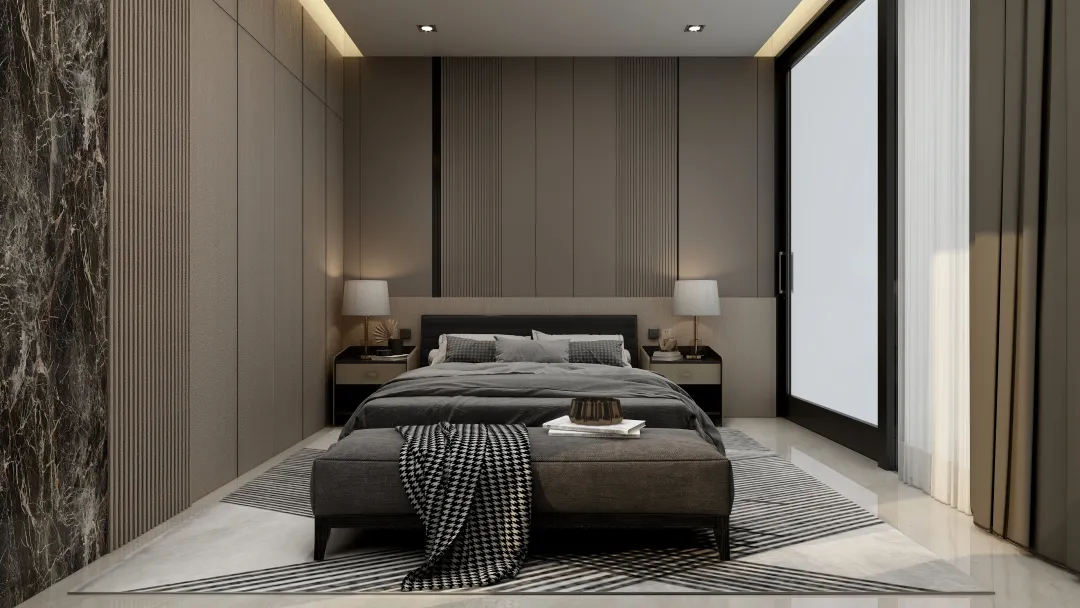 Arshitama Studio的装修设计方案:Master Bedroom Luxury Minimalist