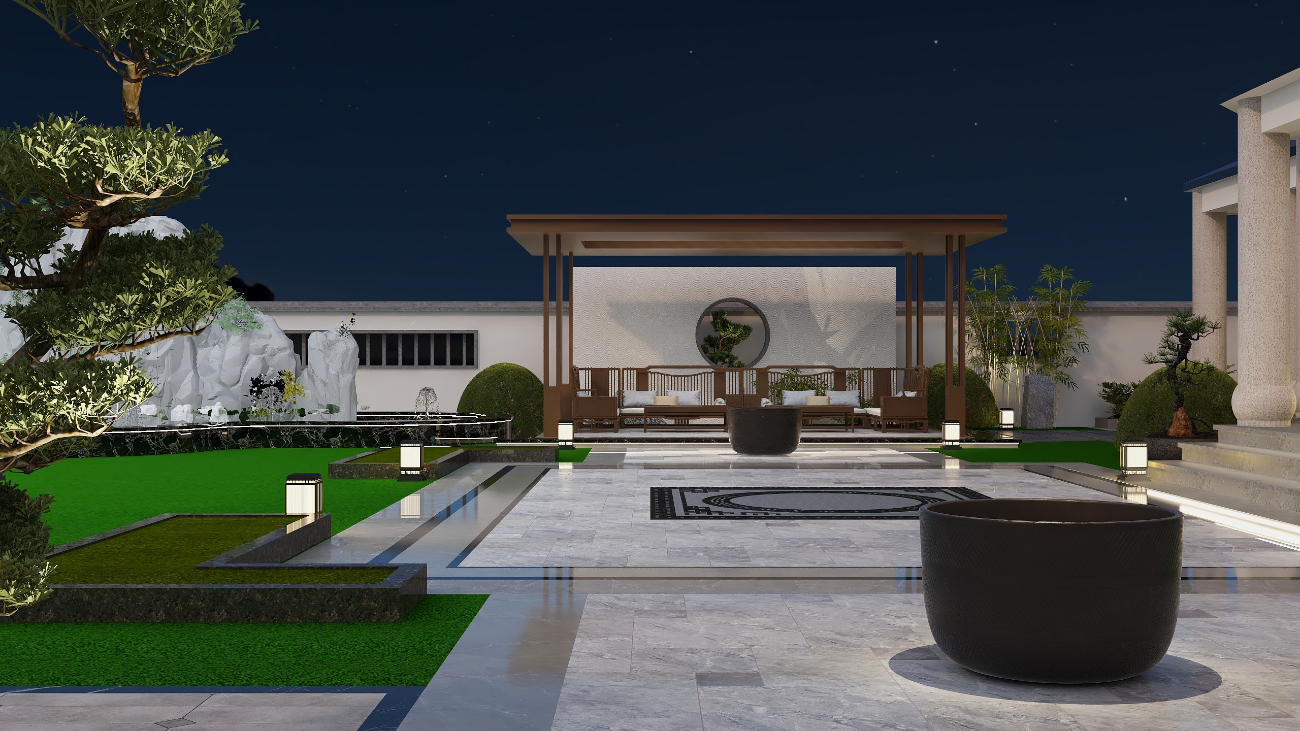 浩田tht-别墅庭院装修效果图